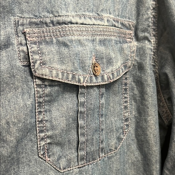 Guess Blue Long Sleeve Button Down Shirt - Picture 5 of 10